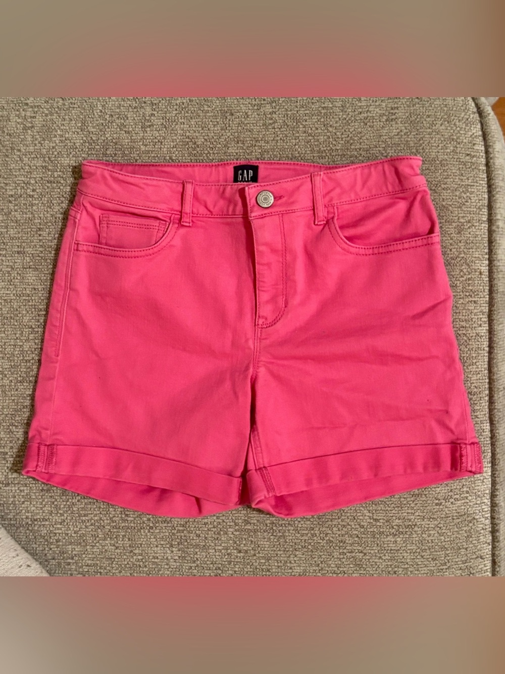 Kids GAP Pink Shorts Rolled-Hem Adjustable Waist size 16